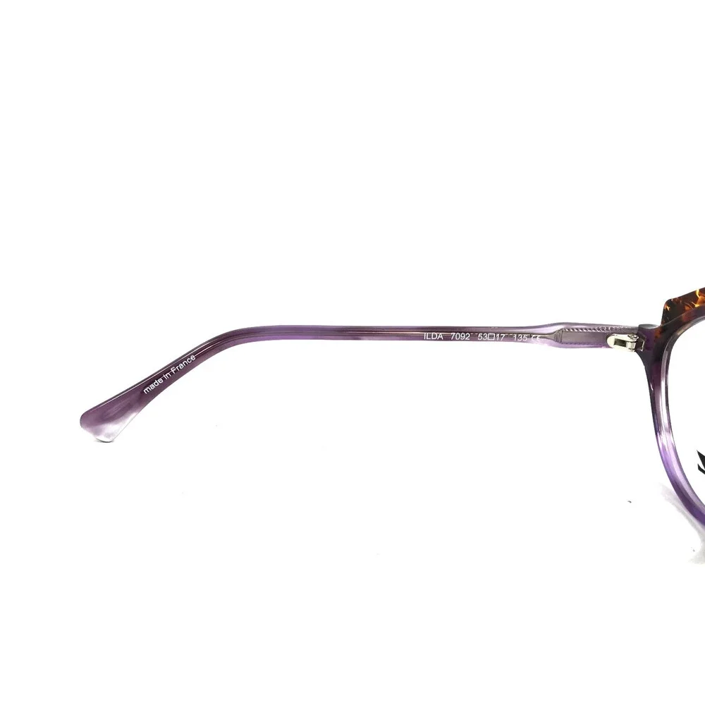 BOZ Eyeglasses Frames ILDA 7092 Purple Brown Amber Cat Eye 53-17-135